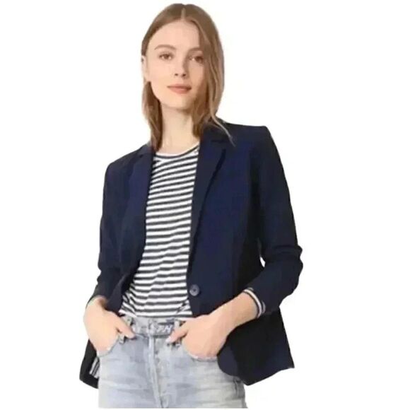 Cupcakes & Cashmere Women's Navy Rayon/Nylon/Spandex Blazer - Picture 1 of 11